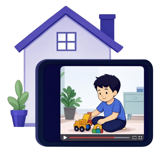 Naturalistic observation — parent recording child development video at home for online autism and ADHD assessment in India