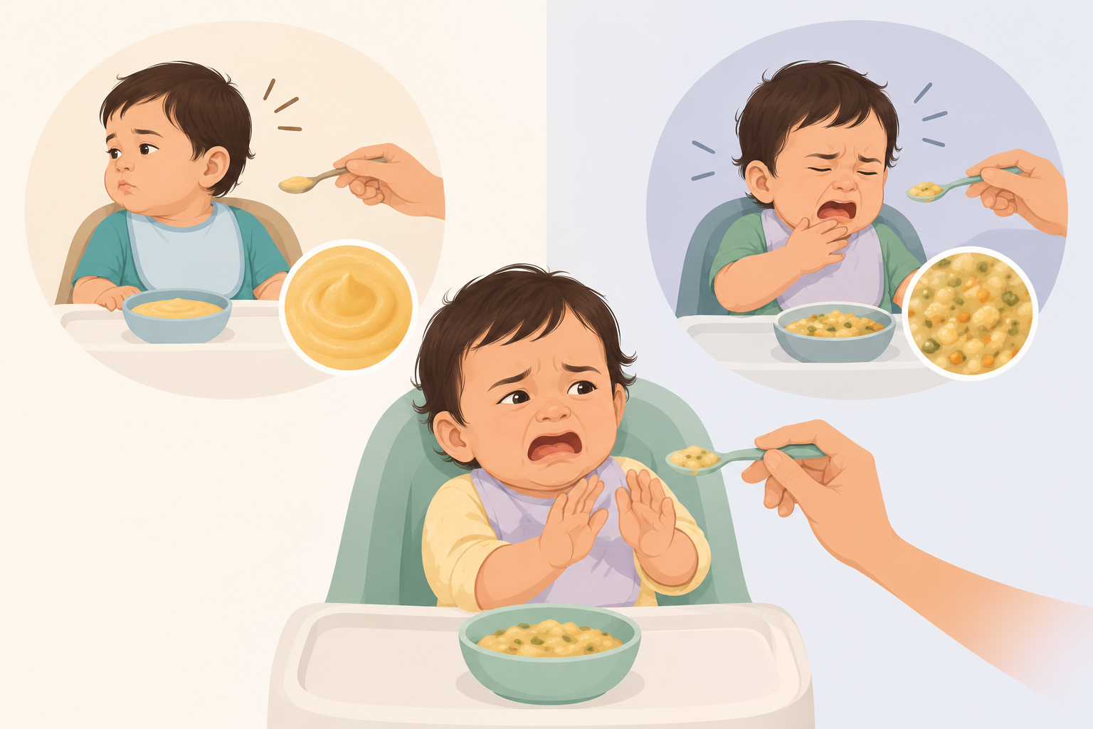 Baby refusing lumpy food texture during weaning — fussy eating vs sensory sensitivity India