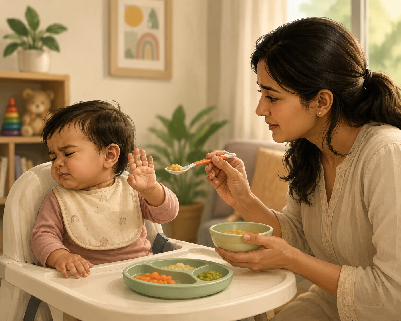 Baby refusing solid food during weaning transition from breastfeeding