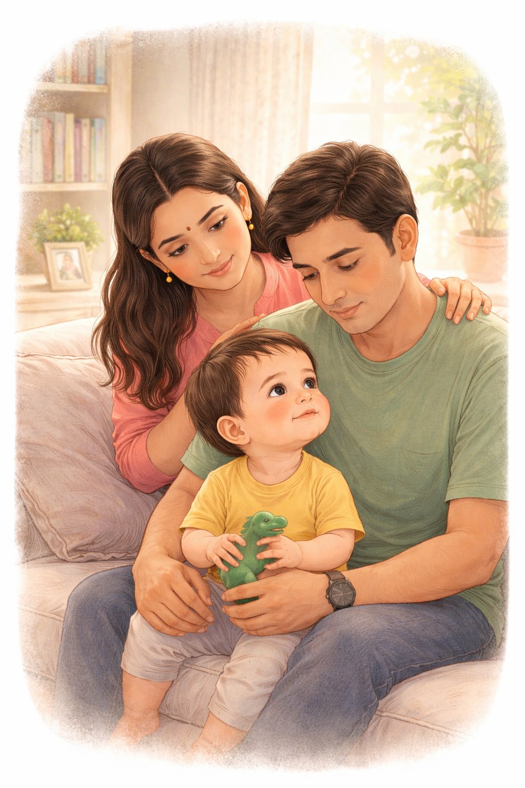 Indian family with parents and young child — understanding autism genetics and why parents are not responsible for autism diagnosis