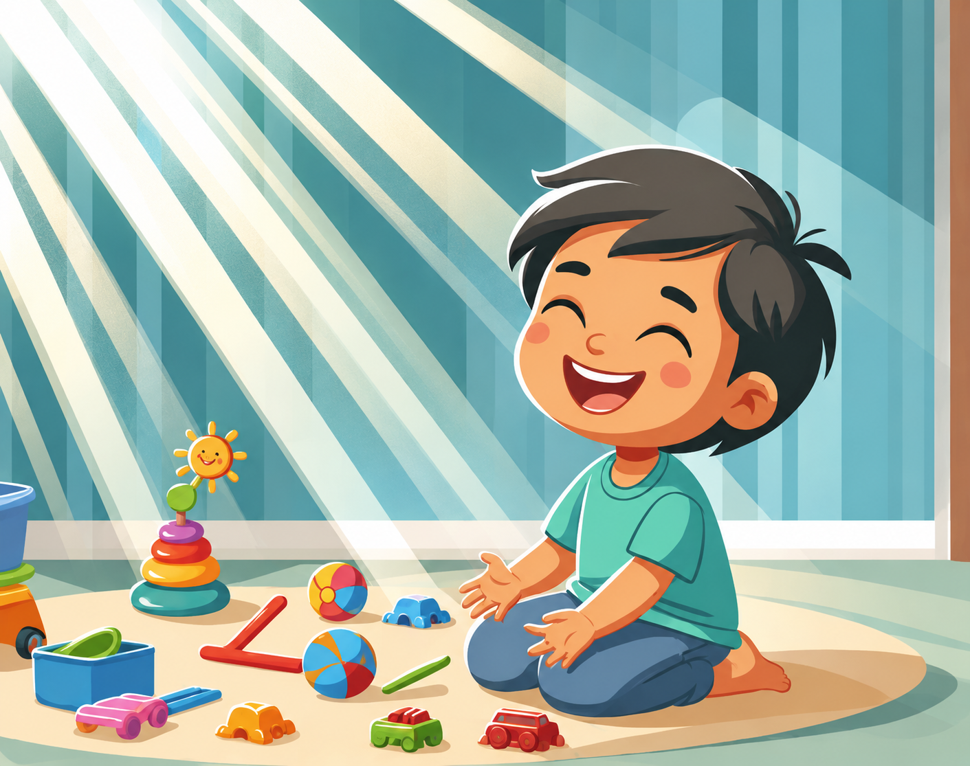 Happy toddler playing independently — early childhood development screening for autism and ADHD in India